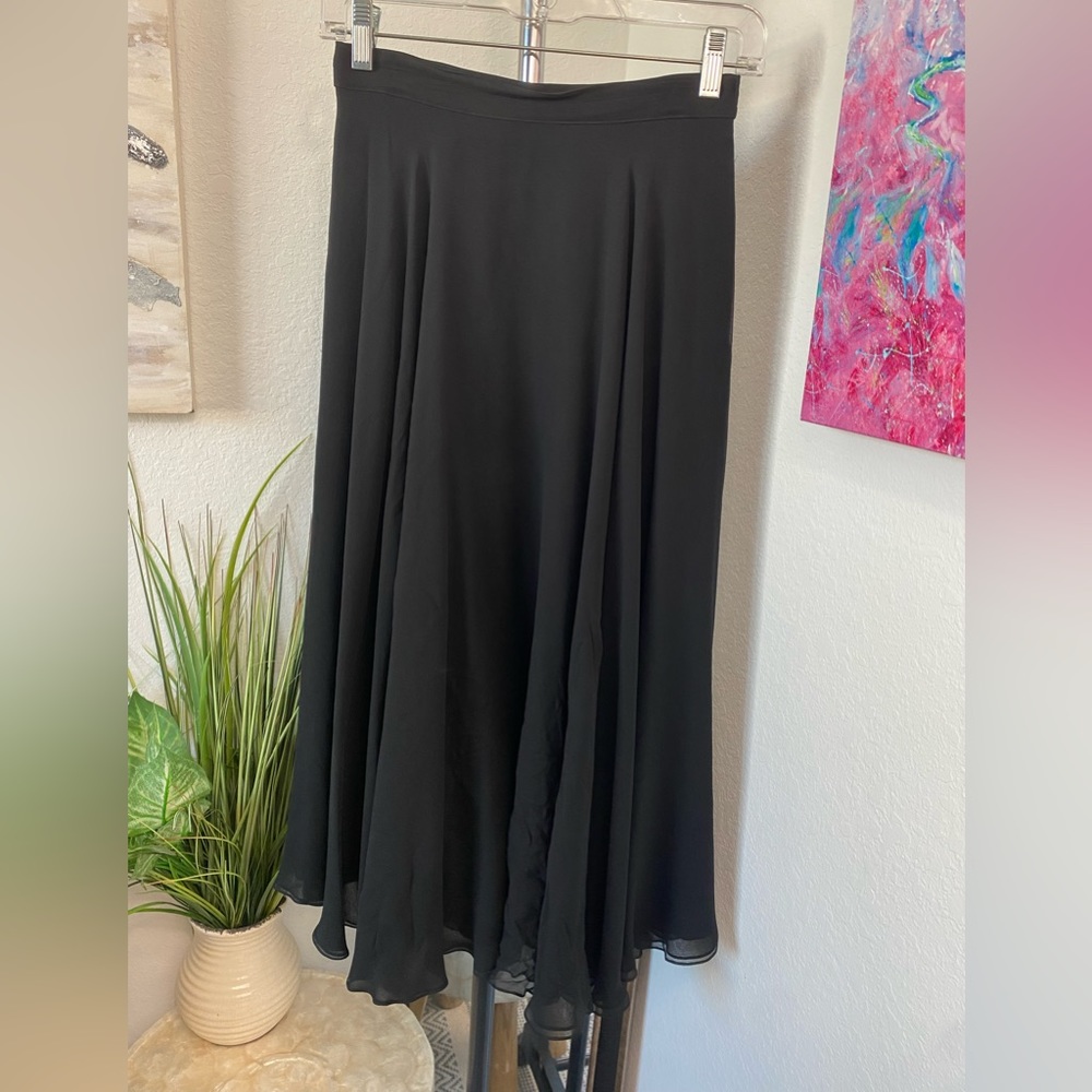 Oleg Cassini 100% Silk Black Skirt Size 6